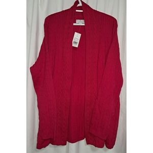 Kim Rogers Cardigan Sweater,‎ Red, 2X, Long Sleeve